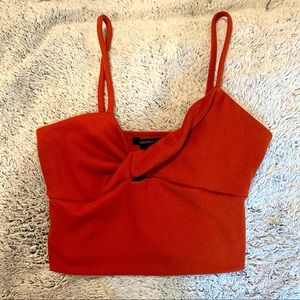 FOREVER 21 Cropped Keyhole Tank Top